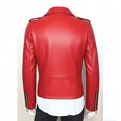Men's Leather Jacket Fashionable Casual Coat Motorcycle Style Regular Cut Chinese Brand Stock AE New Autumn Winter Collection