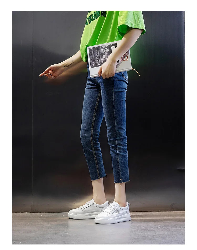 Leather sneakers 2025 Autumn/winter New Single Shoe Thick Soled Women's Shoes Flat Soled Shoes Casual Shoe Women's Board Shoes