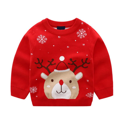 Christmas Sweaters 3-7T New Arrival Christmas Boys Girls Sweaters For Autumn Winter Snowman Children's Sweatshirts Baby Clothes