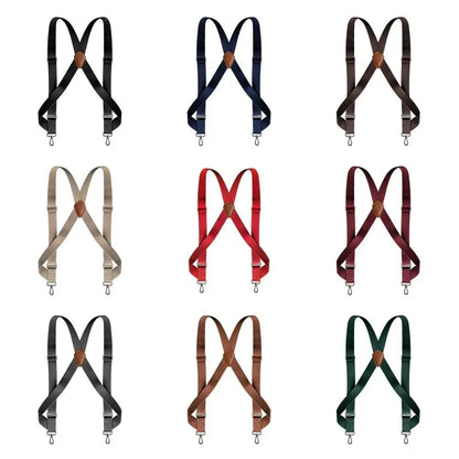 Fashion Retro Suspenders for Men Metal Clip British Style Leather Suspenders Anti-slip Suit Accessories Suspender Clip Business