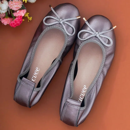 2024 Women Leather Breathable Ladies Comfortable Ballet Flats Driving Shoe Fashion Slip on Shallow Loafers Office Flat Boat Shoe