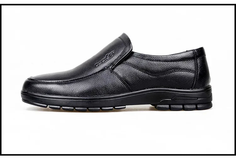 Genuine Leather Men Casual Shoes Luxury British Business Men Shoes Fashion Round Toe Lace Up Autumn Winter Old Man's Footwear