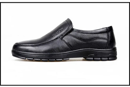 Genuine Leather Men Casual Shoes Luxury British Business Men Shoes Fashion Round Toe Lace Up Autumn Winter Old Man's Footwear