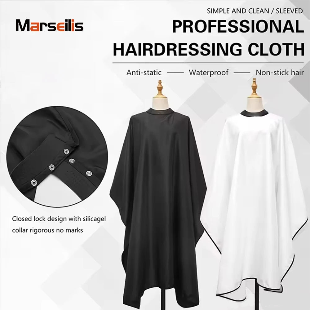 Professional Barber Cape Hair Cutting Cape Waterproof Silicone Collar Transparent Anti Static Salon Cape Eagle Shawl Style