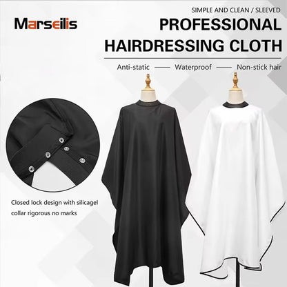 Professional Barber Cape Hair Cutting Cape Waterproof Silicone Collar Transparent Anti Static Salon Cape Eagle Shawl Style