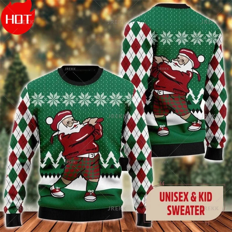 Merry Christmas 3D Printed Sweatshirts Santa Claus Graphic Christmas Sweater Men Fashion Ugly Christmas Sweater New In Sweaters