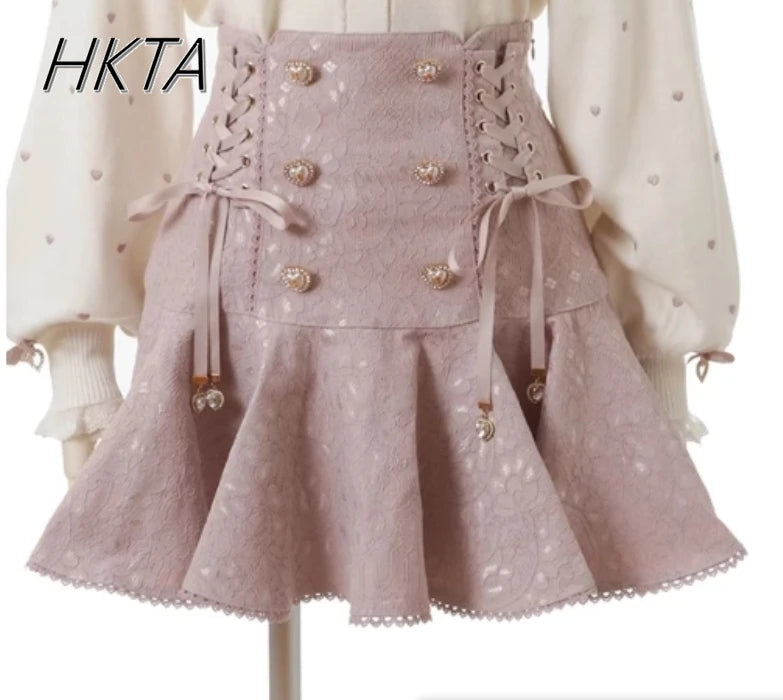 Japanese Sweet Bow Long-sleeve Knitted Pullover Sweater Autumn Winter New Off-shoulder Sexy Lolita Girls Liz Sweater Jumper Top