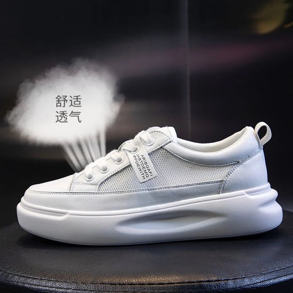 Leather sneakers 2025 Autumn/winter New Single Shoe Thick Soled Women's Shoes Flat Soled Shoes Casual Shoe Women's Board Shoes