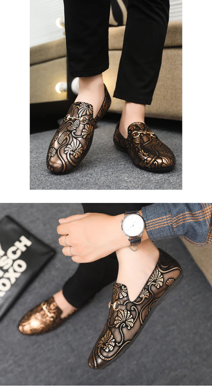 Leather Men Casual Shoes Fashion Formal Business Shoes Luxury Brand Mens Loafers Breathable Slip on Boat Driving Shoes