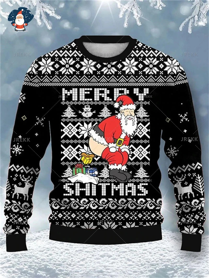 Merry Christmas Sweatshirts Mens Ugly Christmas Sweater Funny Fashion New In Sweaters Women Ugly Sweaters Christmas Jumpers Men