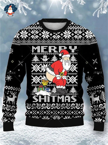 Merry Christmas Sweatshirts Mens Ugly Christmas Sweater Funny Fashion New In Sweaters Women Ugly Sweaters Christmas Jumpers Men