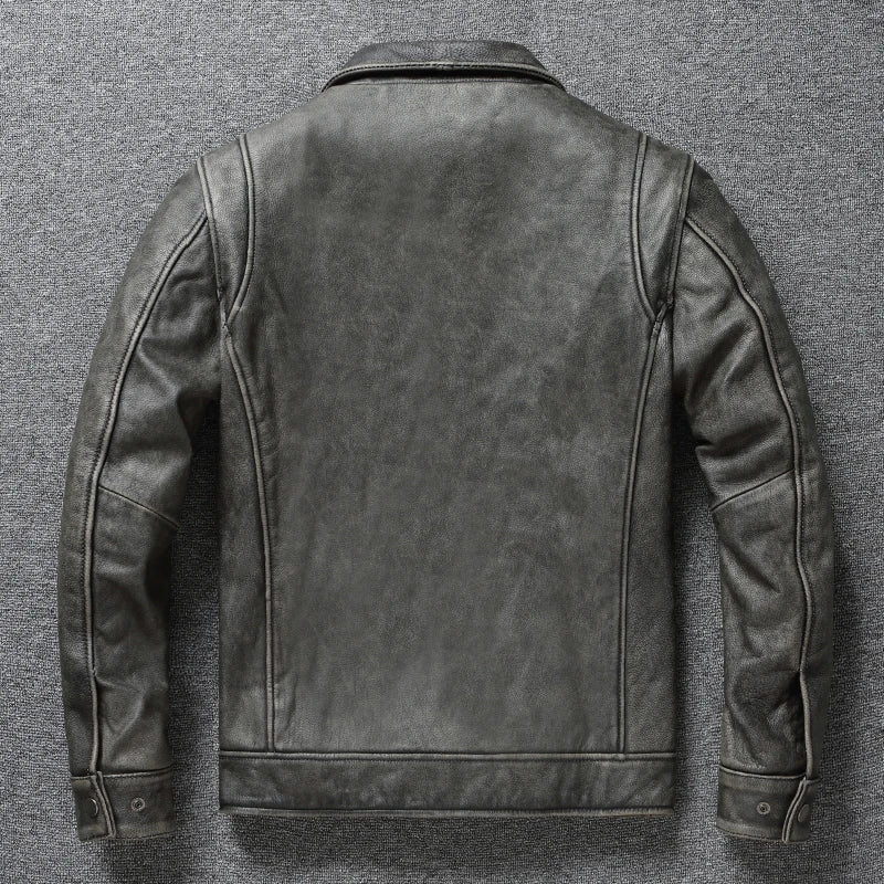 Genuine Leather Coats Autumn Mens Cloting Short Motorcycle Jackets Slim Fit Style Size S-7XL Chaquetas Para Hombre