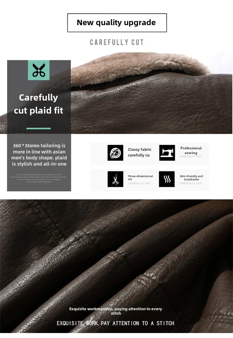 Men Coat Winter Long Leather Jacket Casual Jackets Coats New Faux Leather Vintage Biker Jacket Men Windproof Motorcycle Jacket