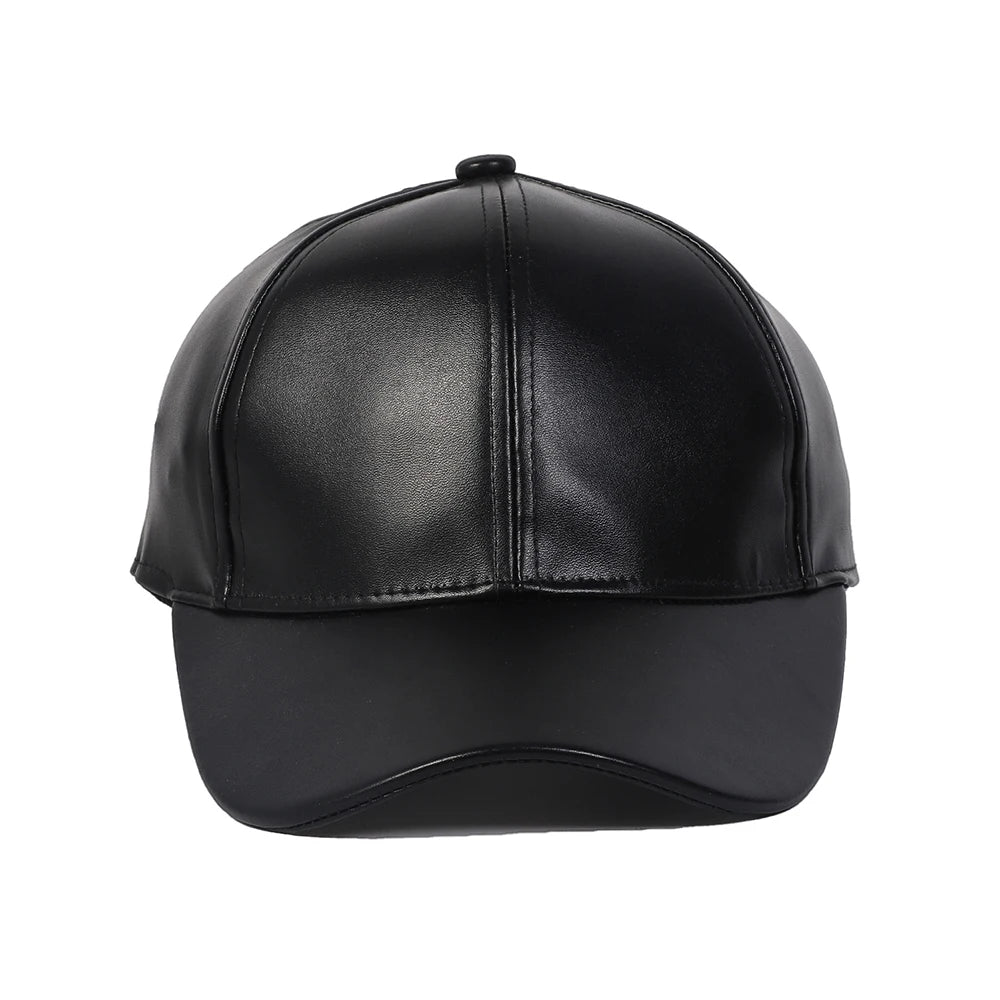 FS Luxury Brand Baseball Caps For Men Winter Women PU Leather Hat Black Trucker Hats Streetwear Hip Hop Cap Casquette Homme 2025