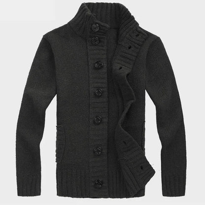 Men Sweater New Autumn Front Button Cardigan Stand Collar Sweaters for Men Coat Winter Warm Knitwear Clothing pull homme MY271