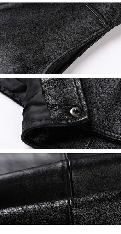 Genuine Leather Motorcycle Vest Mens sheepskin Leather Waistcoat biker sleeveless jacket clothing chaleco bullet proof club vest