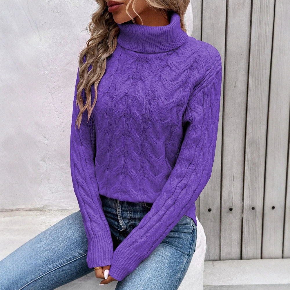 Women's Sweaters 2025 Fashionable Autumn Winter Clothes Woman Knitwear Pullover  High Neck Knit Turtleneck Sweater