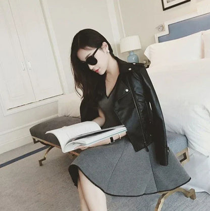 Coats Woman Spring Autumn Leather Jacket for Women New Products Korean Reviews Clothes High Quality Pretty Style Cheap Deals