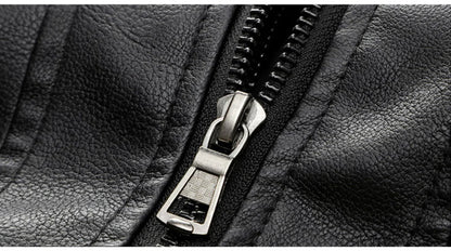 Men Leather Jacket Warm Autumn Winter Windbreaker Overcoat PU Biker Jacket Coat With Hood Fashion Casual Jacket Male Clothes