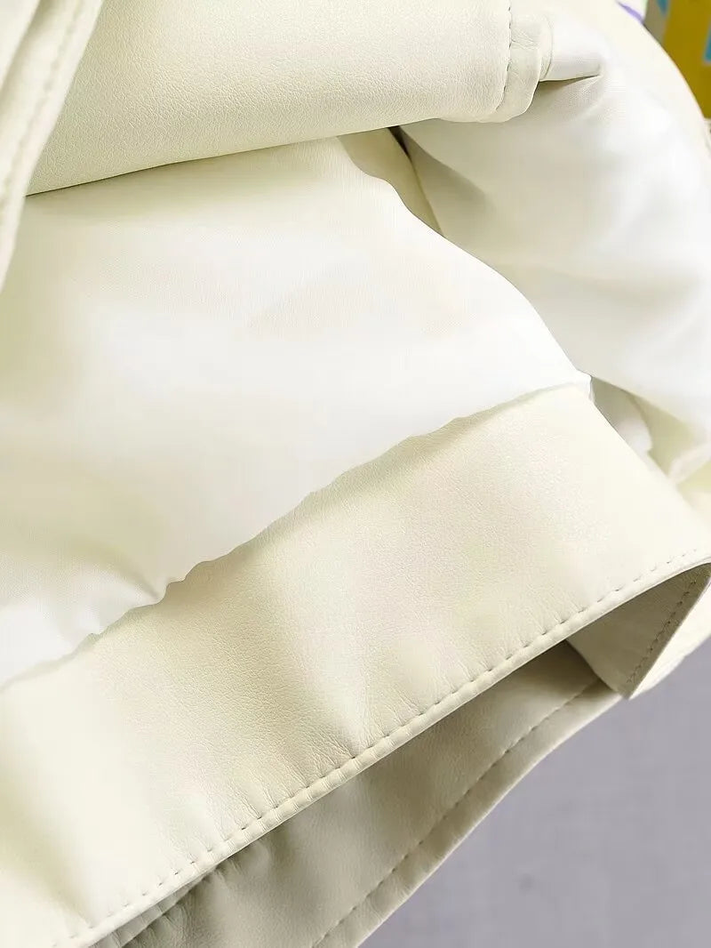 Fashion Brand Coat PU Leather Jacket Women Colorful Print Graffiti Soft Punk Coats Slim Locomotive Cropped Jacket Leather Top 1