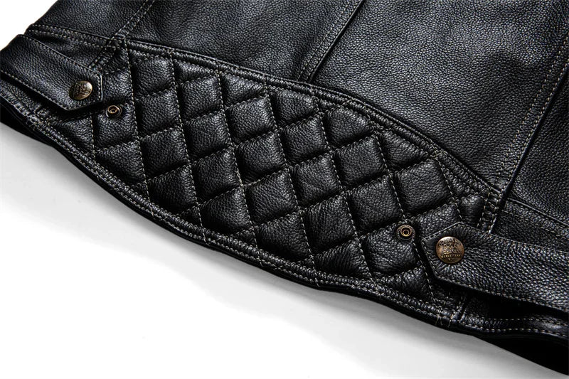 Protective Rider Clothing Natural Cow Leather Jacket Men Motor Biker Coat Mens Motorcycle Genuine Jaqueta