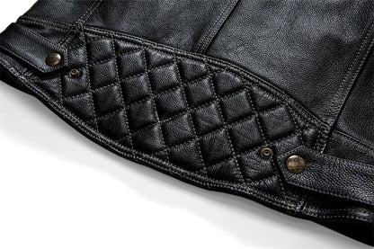 Protective Rider Clothing Natural Cow Leather Jacket Men Motor Biker Coat Mens Motorcycle Genuine Jaqueta