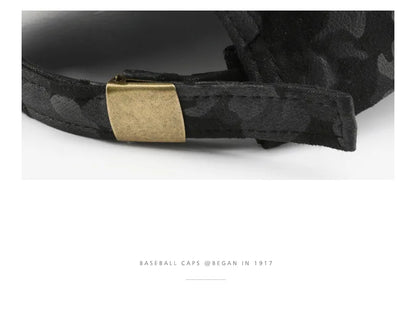 Leather Suede PU Camouflage Baseball Cap Men and Women Autumn Winter Hip Hop Adjustable Outdoor Snapback Hat