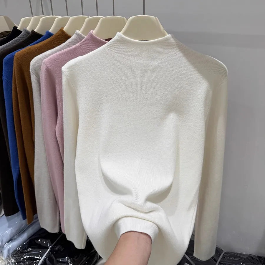 Sweater Women Autumn Winter Fashion Turtleneck Jumpers 2025 Female Long Sleeve Sweater Ladies Solid Knitted Soft Pullovers