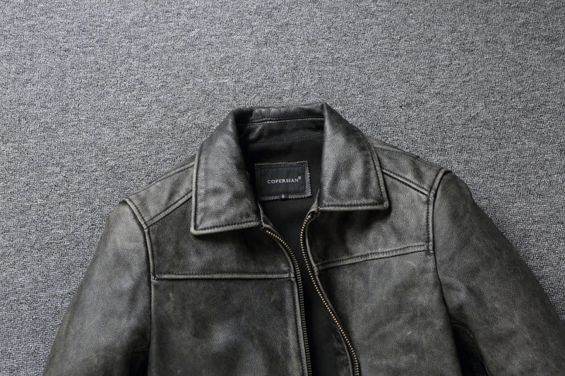 Genuine Leather Coats Autumn Mens Cloting Short Motorcycle Jackets Slim Fit Style Size S-7XL Chaquetas Para Hombre