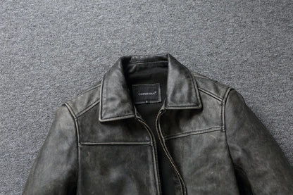 Genuine Leather Coats Autumn Mens Cloting Short Motorcycle Jackets Slim Fit Style Size S-7XL Chaquetas Para Hombre