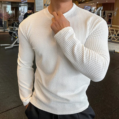 2025 European and American Sweaters for Men in Autumn and Winter New Fashion Knitted Long-sleeved Top Knitted