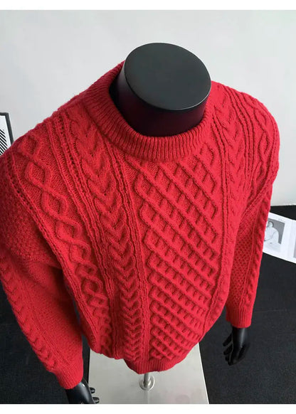 Cozy Winter Jumper Unisex Oversized Christmas Sweater Men Women Soft Casual Knit Pullover Long Sleeve Top for Cold Weather M-3XL