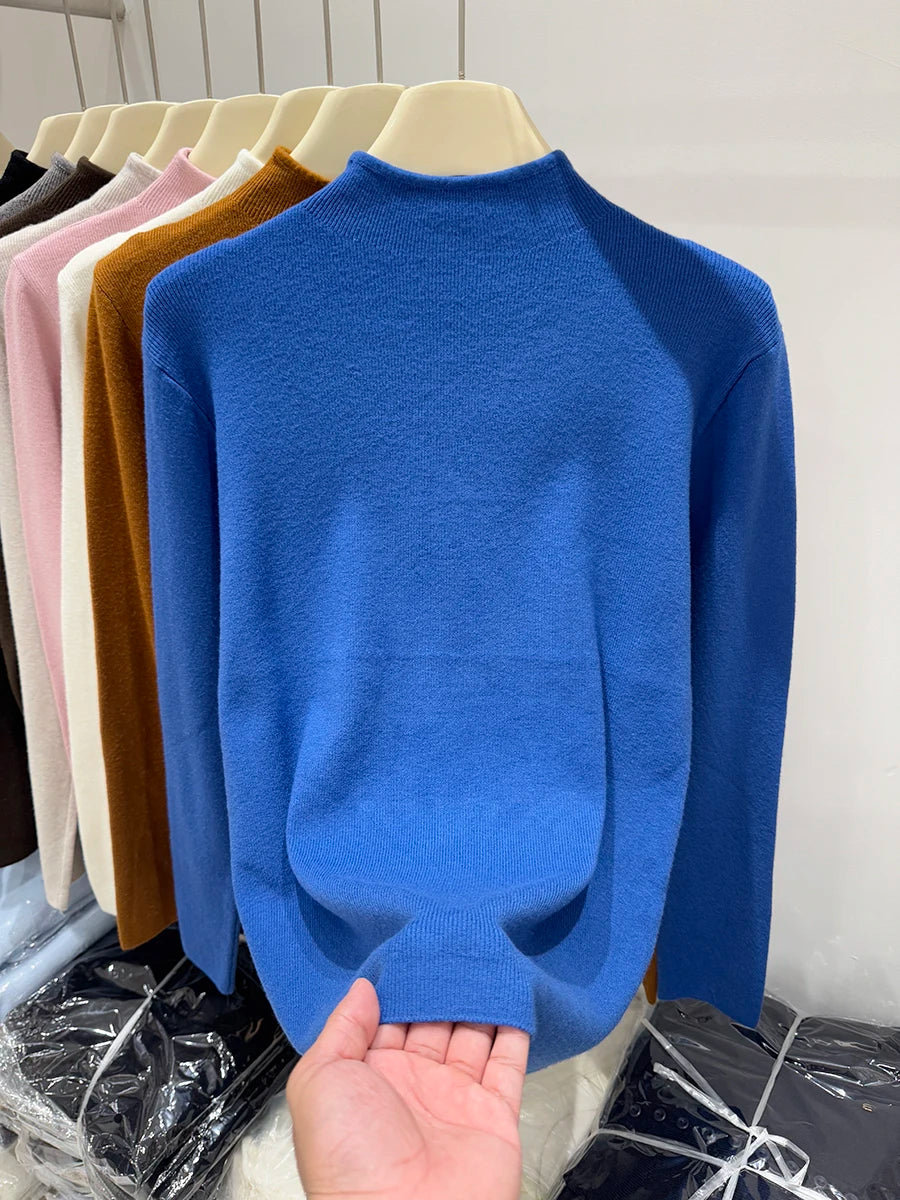 Sweater Women Autumn Winter Fashion Turtleneck Jumpers 2025 Female Long Sleeve Sweater Ladies Solid Knitted Soft Pullovers