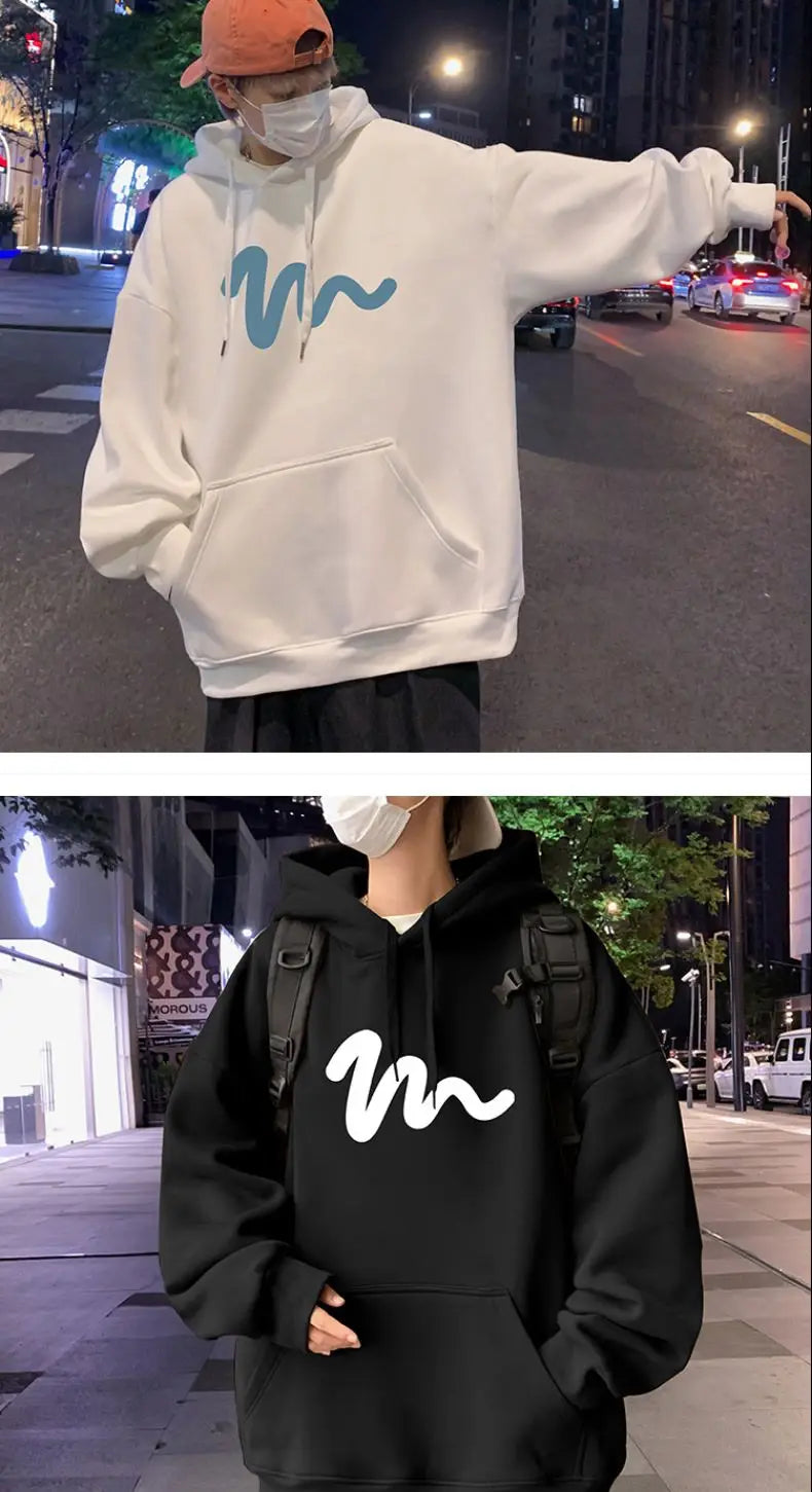 Sweater Men 2024 New Autumn and Winter Hooded American Couple Hoodies Fashion Casual Thickened Velvet Jacket Versatile Trend