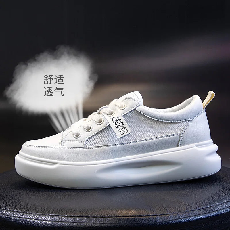 Leather sneakers 2025 Autumn/winter New Single Shoe Thick Soled Women's Shoes Flat Soled Shoes Casual Shoe Women's Board Shoes