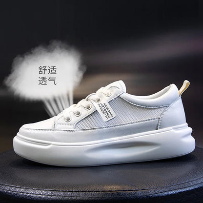 Leather sneakers 2025 Autumn/winter New Single Shoe Thick Soled Women's Shoes Flat Soled Shoes Casual Shoe Women's Board Shoes