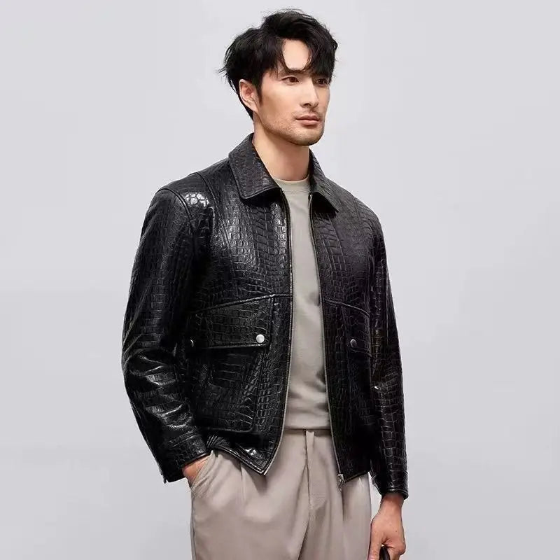 2025 new arrival high quality natural Genuine Leather coat men,male Cow leather jackets  PDD72