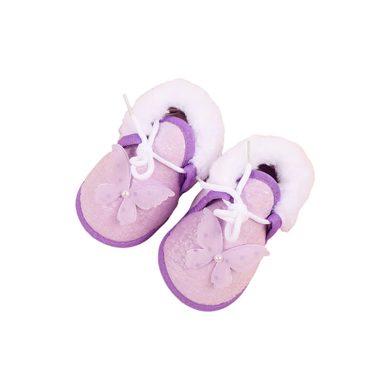 Cute Baby Girls Winter Boots Warm Fleece Lined Snow Shoes with Anti-Slip Sole for Toddlers in Cold Weather