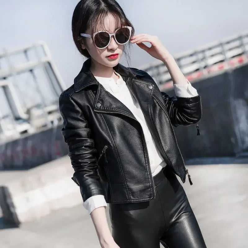 Coats Woman Spring Autumn Leather Jacket for Women New Products Korean Reviews Clothes High Quality Pretty Style Cheap Deals