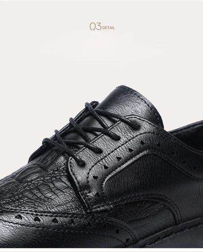 Leather Shoes for Men Luxury High Quality Brogue Shoes comfortable Soft Sole Men's Casual Shoes Lace Up Men Business Dress Shoe