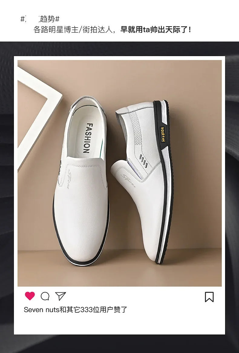 Leather Shoes Men Loafers Shoes 2024 Spring Summer Men Breathable Outdoor Casual Footwear Business Formal Single Shoes Sneakers