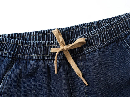 Jeans For Men Loose Fit Joggers Pants Oversize Baggy Pants Harem Wide Leg Elastic Waist Drawstring Male Denim Trousers Tapered