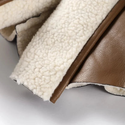 Leather Jackets Women's With Belt Fur Coat Streetwear Fashion Solid Outwear Woman Elegant Jackets Chaqueta De Cuero Para Mujer