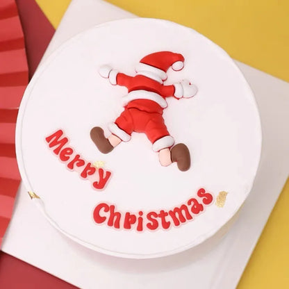 2026 New Merry Christmas Cake Toppers Cartoon Santa Claus DIY Resin Kids Xmas Party Cake Topper Gift Birthday Dessert Decoration