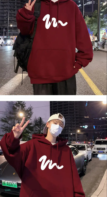 Sweater Men 2024 New Autumn and Winter Hooded American Couple Hoodies Fashion Casual Thickened Velvet Jacket Versatile Trend