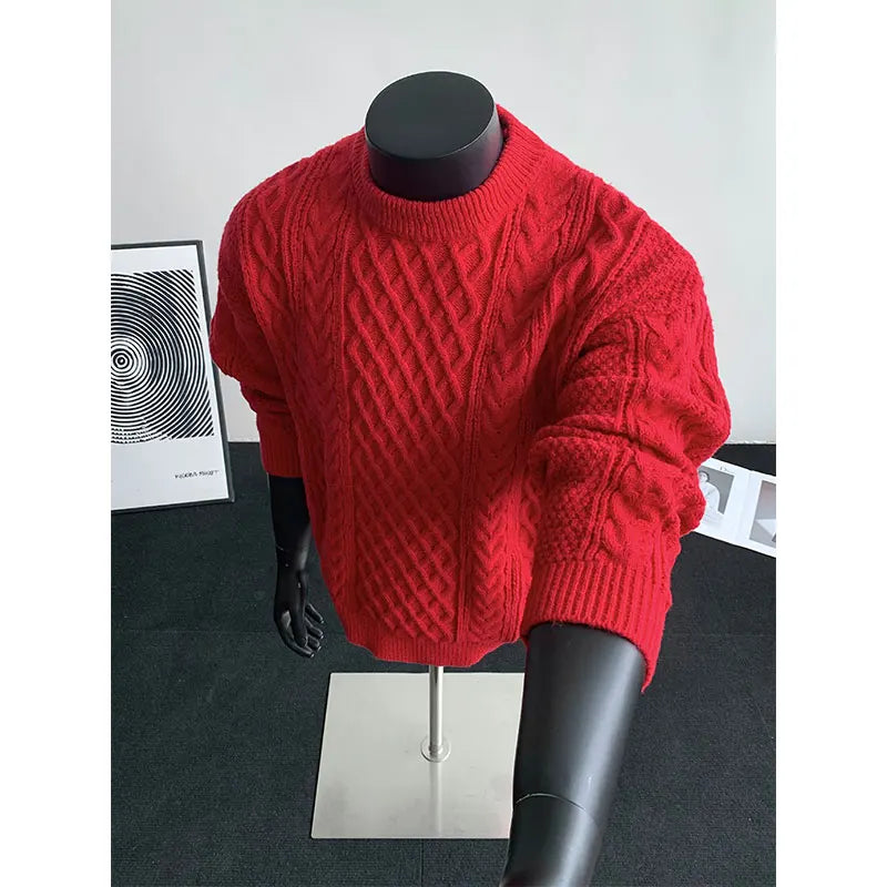 Cozy Winter Jumper Unisex Oversized Christmas Sweater Men Women Soft Casual Knit Pullover Long Sleeve Top for Cold Weather M-3XL