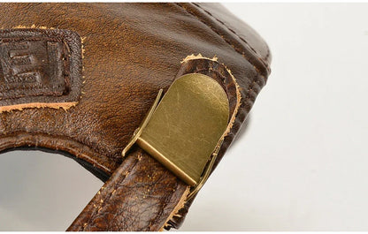 Tax excluded, add at checkout if applicable Fashion Men Genuine Cowhide Leather Baseball Cap Casual Real Leather Hat Autumn Wint