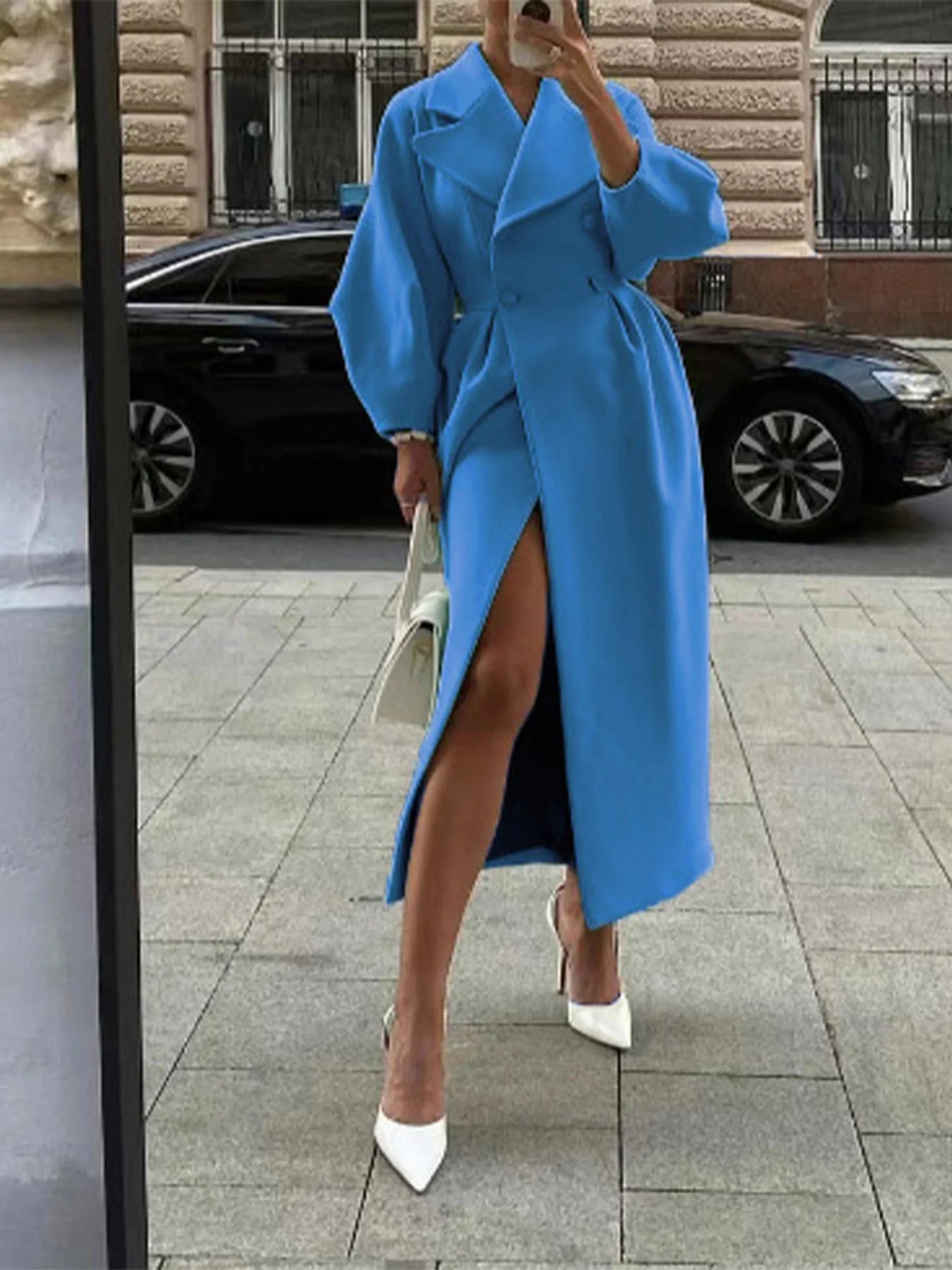 Winter Coat For Women Fashion Solid Loose Lapel Double Breasted Trench Vintage Long Sleeve Jackets Warm Thick Woman New In Coats