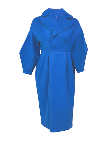 Winter Coat For Women Fashion Solid Loose Lapel Double Breasted Trench Vintage Long Sleeve Jackets Warm Thick Woman New In Coats