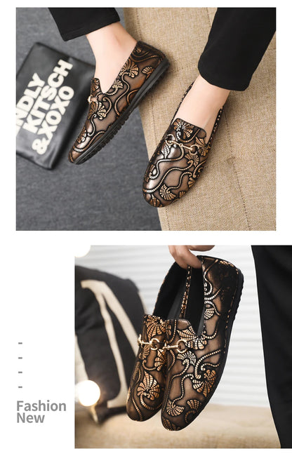 Leather Men Casual Shoes Fashion Formal Business Shoes Luxury Brand Mens Loafers Breathable Slip on Boat Driving Shoes